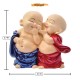 Handcrafted Resine Little Laughing Buddha Monk Sculpture | Showpiece for Home Décor and Office, Blue