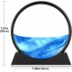 3D Dynamic Sand Art Liquid Motion, Moving Sand Art Picture Round Glass 3D Deep Sea Sandscape in Motion Display Flowing Sand Frame Relaxing Desktop Home Office Work Decor (7 inch) (Blue)