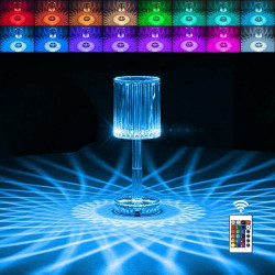 Crystal Table Lamp Touch with Remote Control- Rechargeable Crystal Diamond Table Lamp 16 Color Changing Lamp/Diamond Light/Night Stand Lamp for Bedroom Living Room Party Dinner Decor