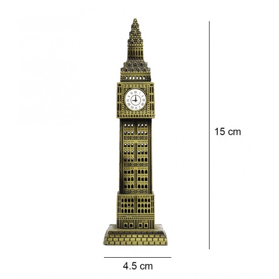 Big Ben Tower London Souvenir, Miniature, Model, Replica, Monuments, Decorative Showpiece for Home, Antique Finish Dashboard (7 Inch)