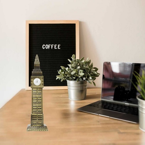 Big Ben Tower London Souvenir, Miniature, Model, Replica, Monuments, Decorative Showpiece for Home, Antique Finish Dashboard (7 Inch)