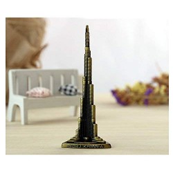 Dubai Burj Khalifa Tower Miniature, Dubai City Landmark, Souvenir, Model, Replica, Monuments, Decorative Showpiece for Home, Antique Finish