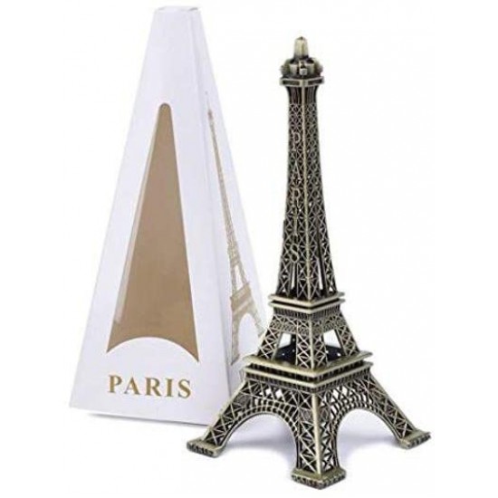 Metal Eiffel Tower Antique Vintage Statue for Room, Office, Decorative Showpiece for Home, Desk Decor, Table Stand Holder (25 cm)