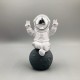 Cute Outer Space Astronaut Figurine Action Figure Toys Statue for Showpiece Home Living Room Decor Office Desktop Decoration Car Dashboard, Kids Birthday Party Gift, Resin