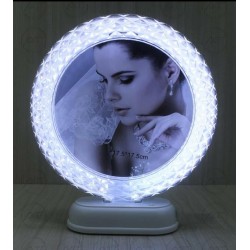 Customized 3D LED Crystal LAMP Photo Frame with touch panel Best Gifts for her, Birthday, Anniversary, Valentine's, Couple, Table, Frame White