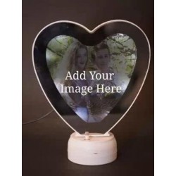 Heart Shaped Led Magic Mirror Photo Frame with Charging Cable,Can be Customise/Personalised for Loved Ones on Any Occasion