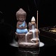 Buddha Monk Idol Backflow Smoke Conical Fountain Incense Stick Dhoop Batti Stand Holder with 15 Dhoop Cones