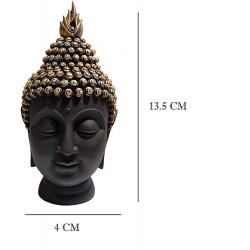 Resin Lord Gautam Buddha Head Idol Face Statue Decorative Showpiece Divine Murti for Home Decor