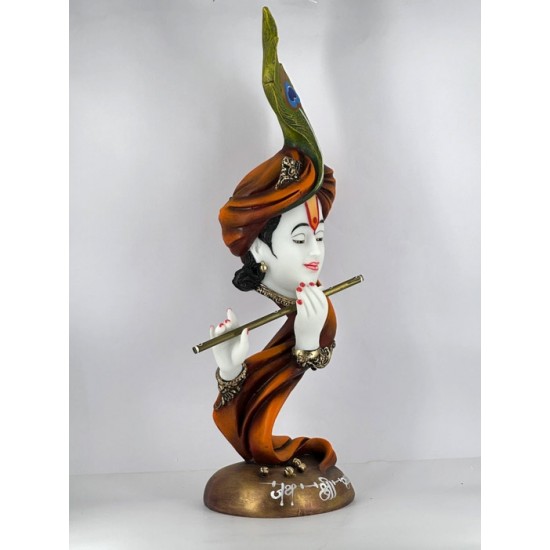 Pankh Lord Krishna Face Statue Standing Idol Murti for Home décor