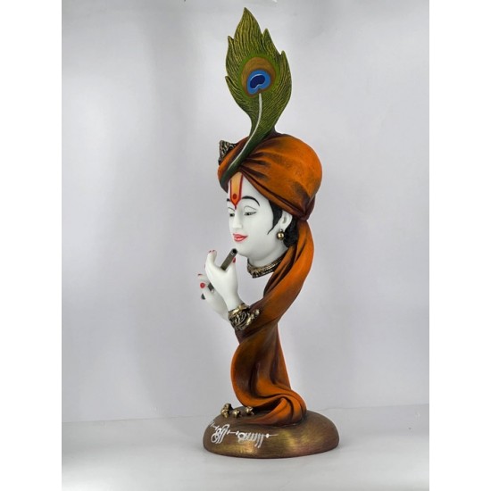 Pankh Lord Krishna Face Statue Standing Idol Murti for Home décor