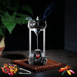 Shiva Smoke Fountain Polyresin Back Flow Incense Holder Aromatic Fountain Lord Shiva Idol Shivling Incense Holder With 10 Back Flow Incense Cones, Aromatherapy