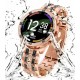 Gen 8 Pro Rose-Gold Diamond Edition Stainless-Steel Women Bluetooth Calling/Sleep Monitor/Sedentary Reminder/Gift Smartwatch with Wireless Charging and Amoled Display