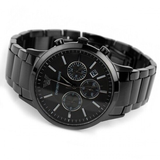 Emporio Armani Men's Renato Chronograph Watch Black Steel AR2453