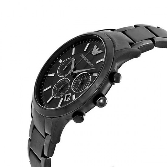 Emporio Armani Men's Renato Chronograph Watch Black Steel AR2453